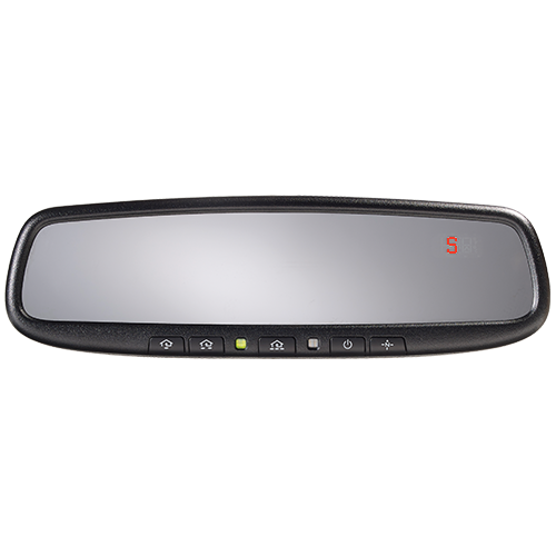 Gentex Auto-Dimming Mirror with HomeLink® & Hidden Compass (Red)